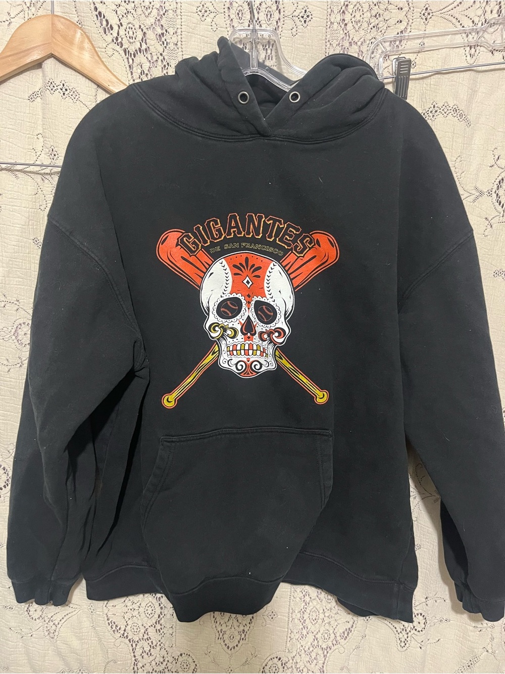 Vintage SF Giants Mexican heritage "Gigantes" sugar skull hoodie